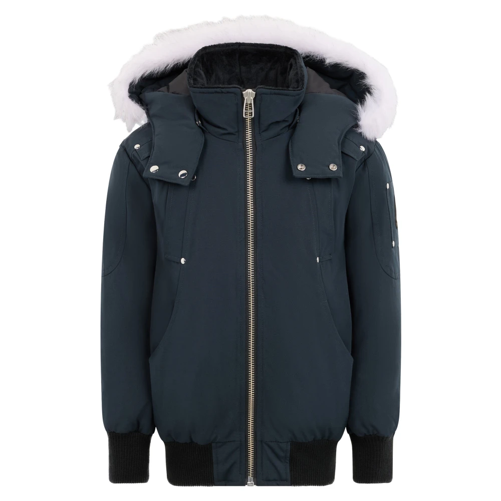 Moose Knuckles Unisex Kids Blue Winter Jackets, 12 Y, Down Padded Bomber Jacket