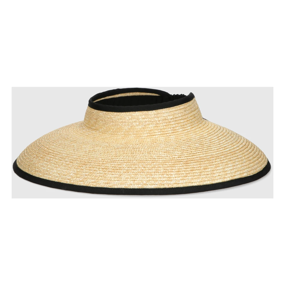 Borsalino Gevlochten Stro Visor Hoed Beige Dames