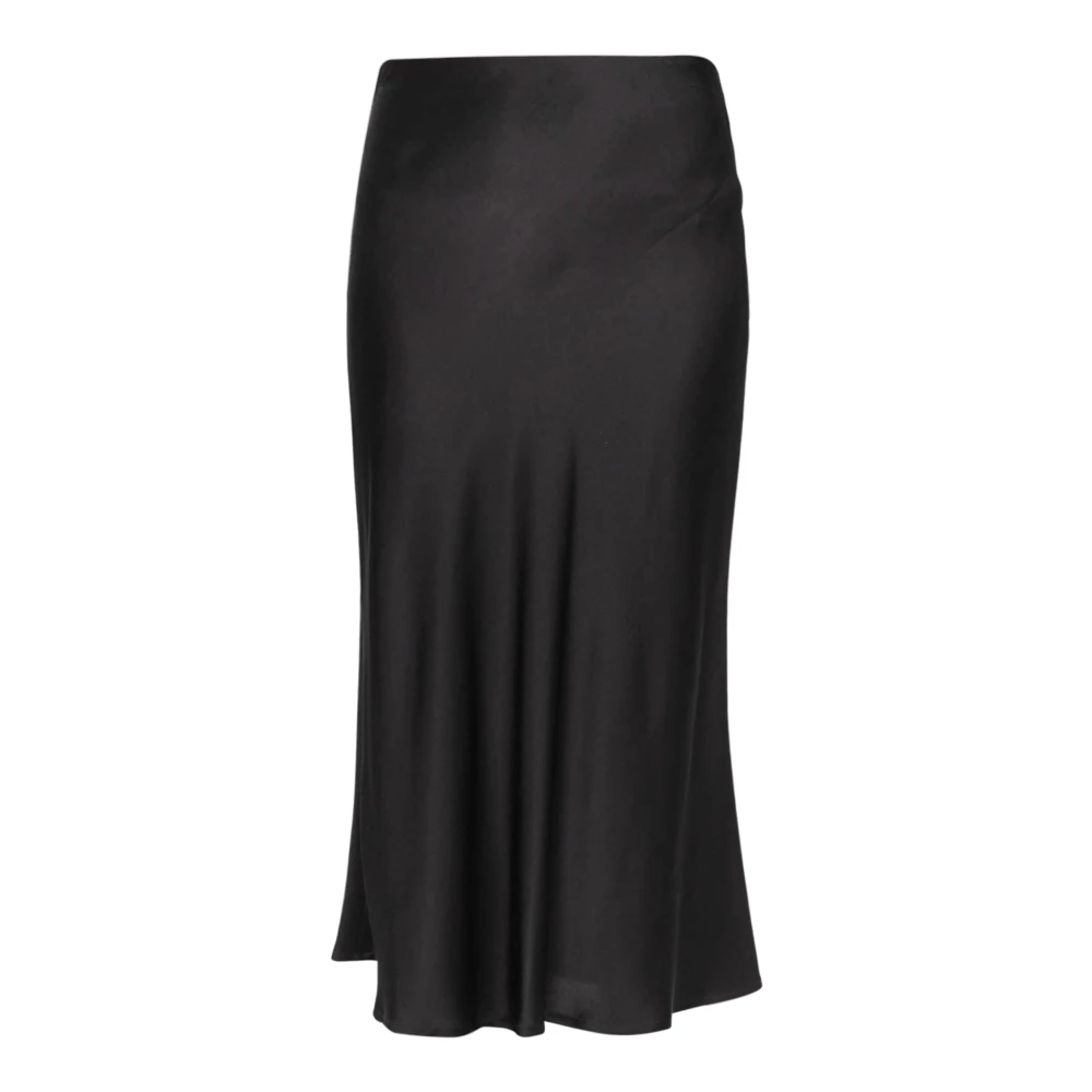 Ottod'Ame Svart Satin Midi Kjol Black, Dam