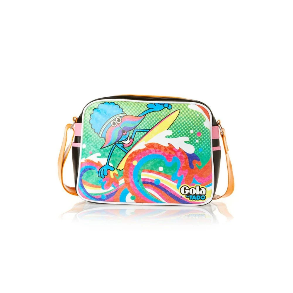 Gola Stijlvolle Zwarte Stoffen Handtas met Schouderband Multicolor Dames