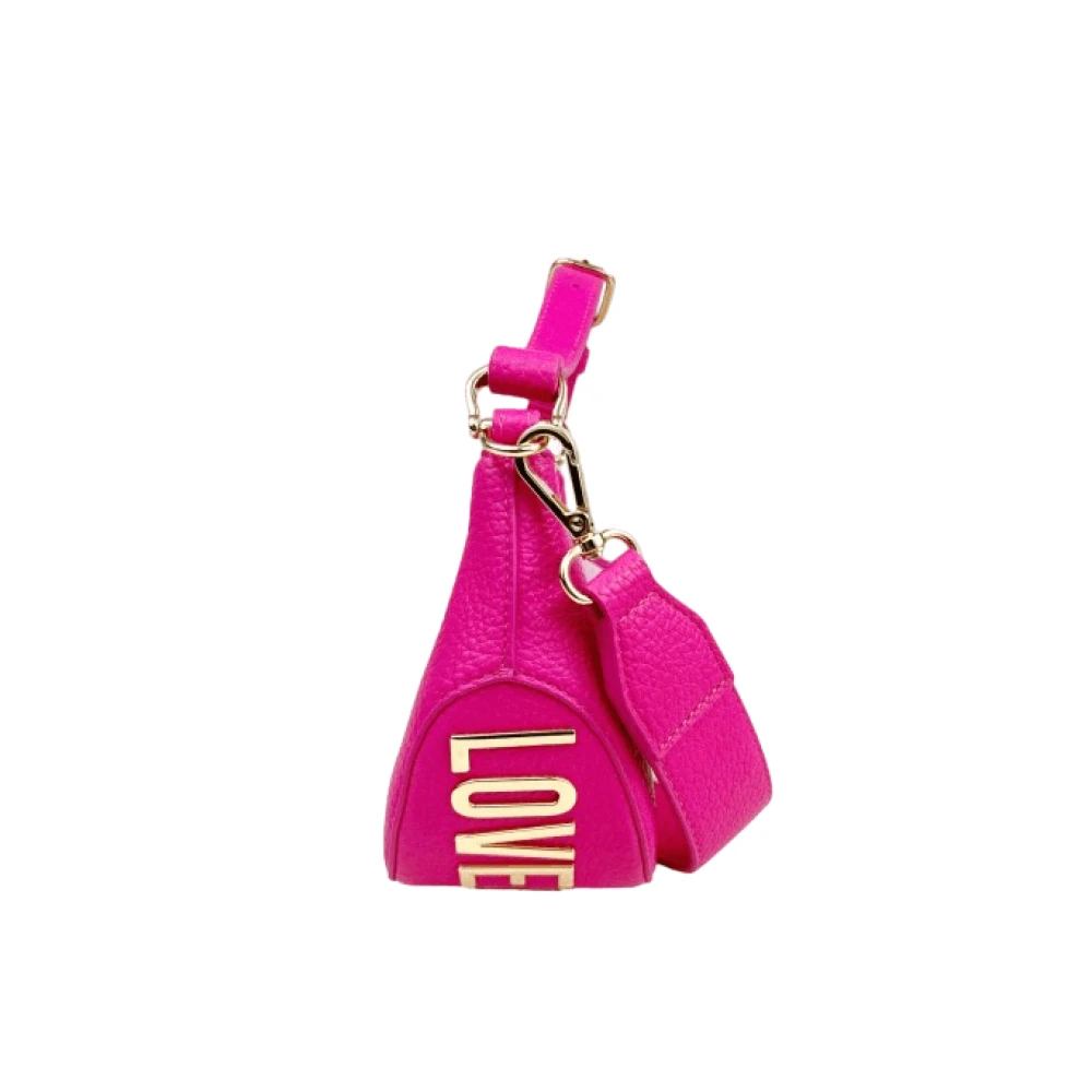 Love Moschino Fuchsia Mini Schoudertas Gestructureerd Kunstleer Pink Dames