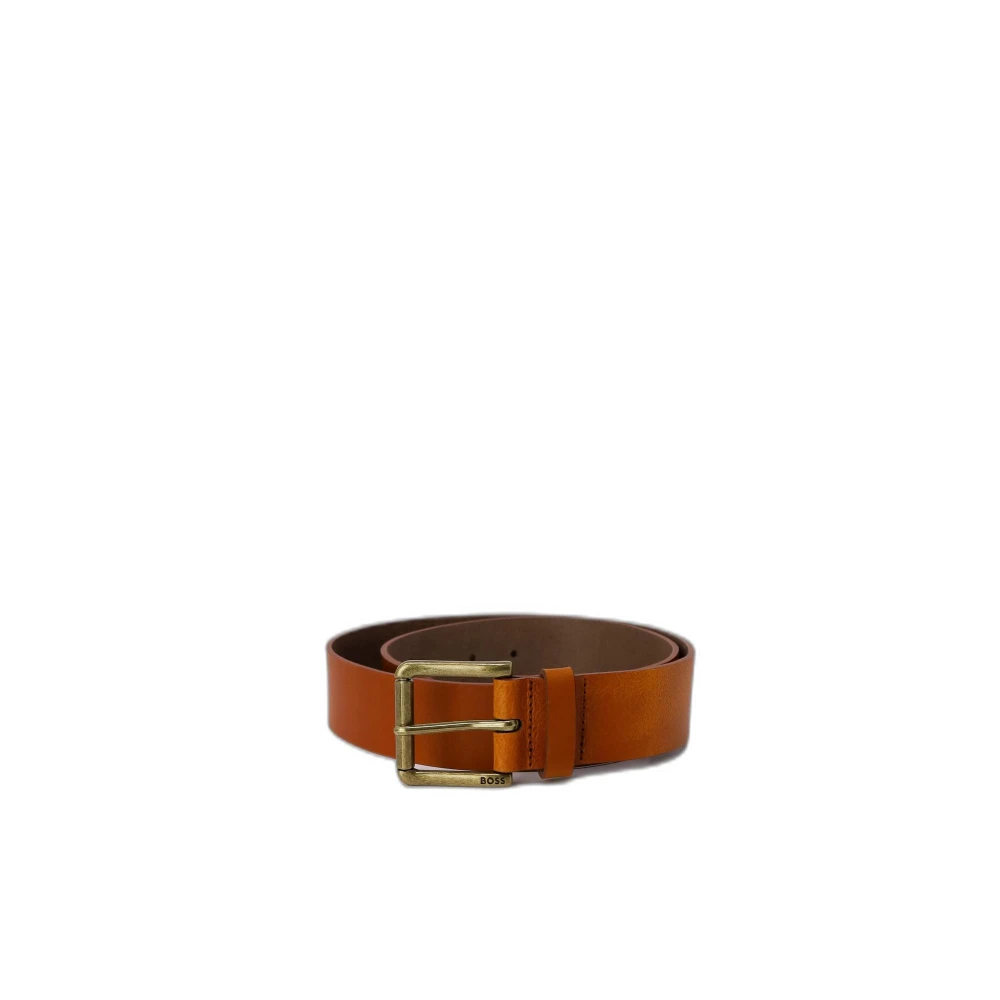 Boss Luxe Beige Leren Riem met Klassieke Gesp Beige Heren