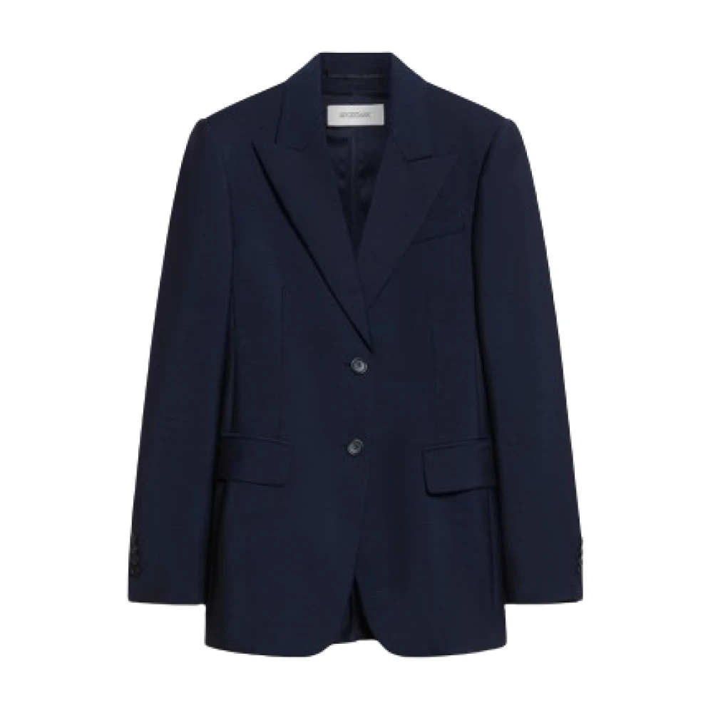 SPORTMAX Blauwe Wollen Blazer Blue Dames
