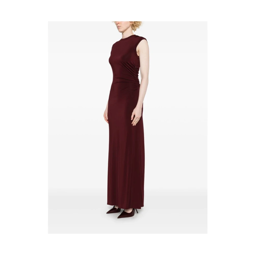Stella Mccartney Bordeaux Ruched Crew Neck Jurk Red Dames