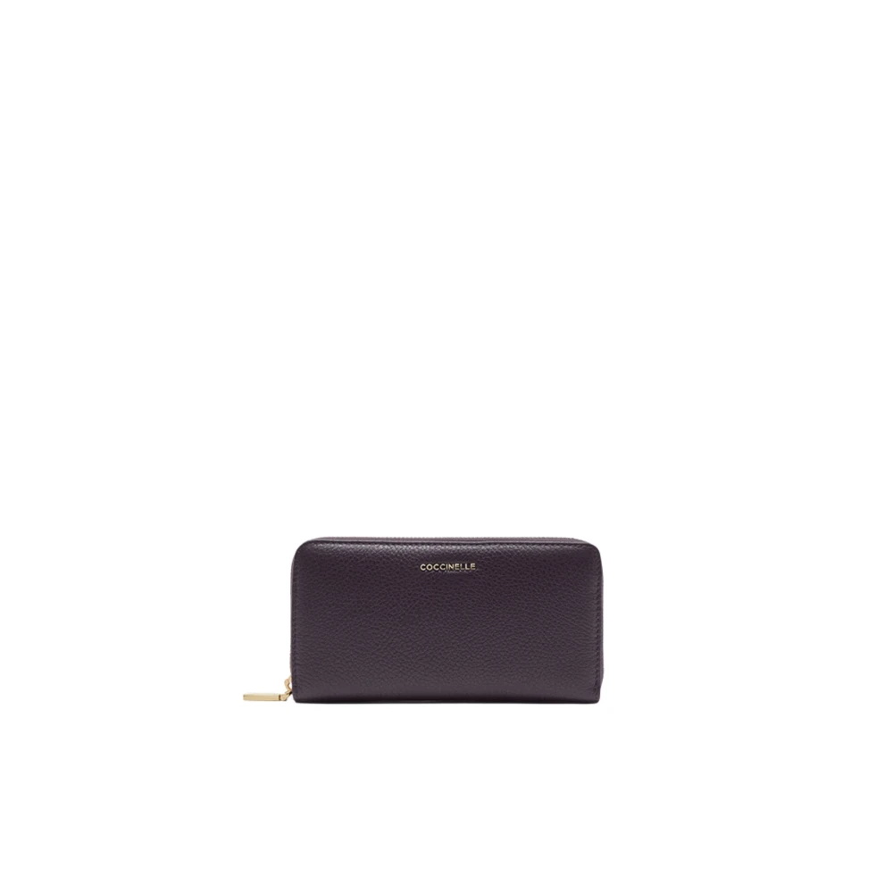 Coccinelle Women's Purple Wallets & Cardholders, One Size, Chic Metallic Zip Wallet