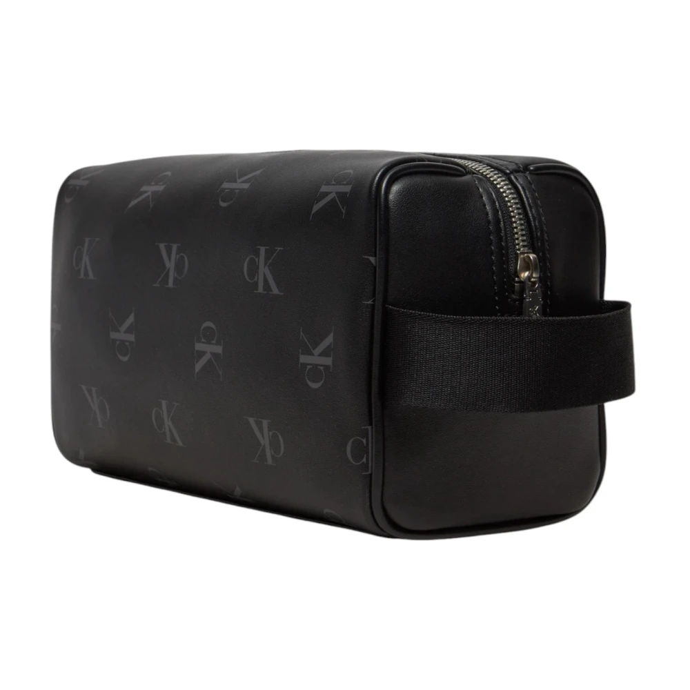 Calvin Klein Jeans Moderne Print Rits Tas met Zakken Black Heren