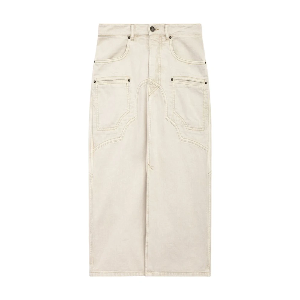 Isabel marant Ecru Denim Rok met Zakken Beige Dames