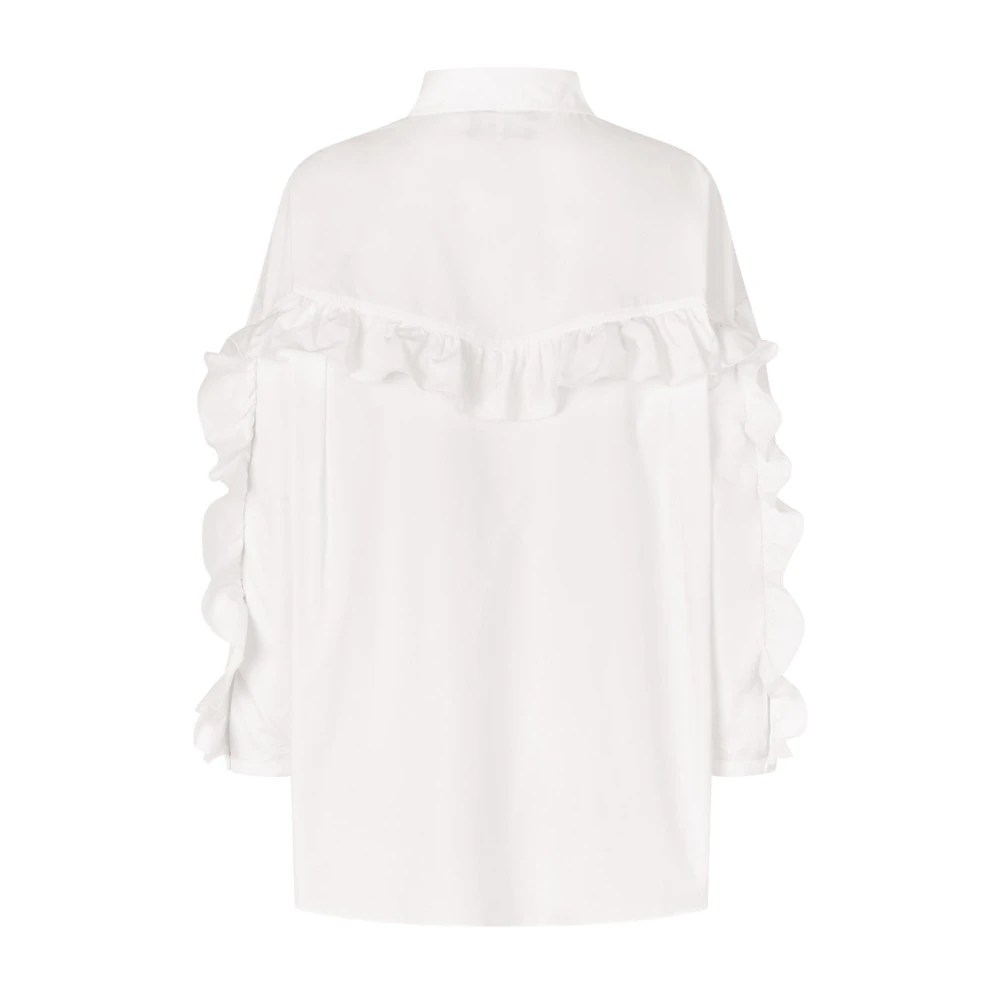 Cras Bloemen Oversized Shirt met Ruchedetails White Dames