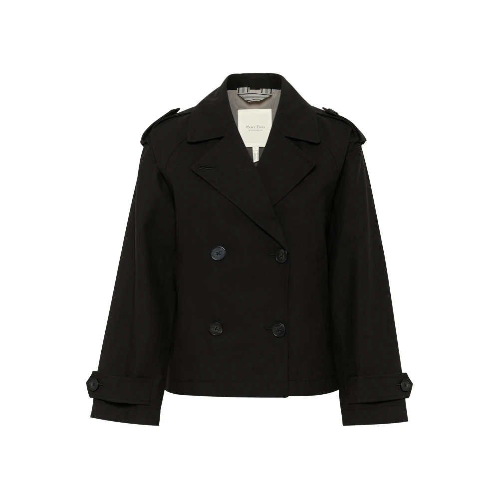 Part Two Klassieke Zwarte Jas Nickeypw Otw Black Dames
