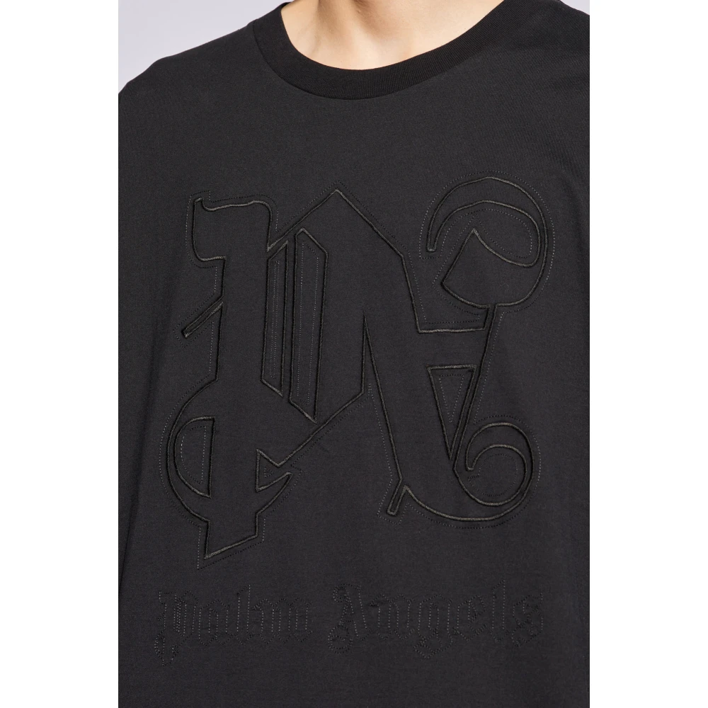 Palm Angels T-shirt with logo Black Heren