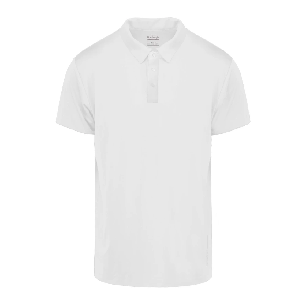 Bomboogie Herr Vit Toppar L, Polo I Stretch Teknisk Jersey