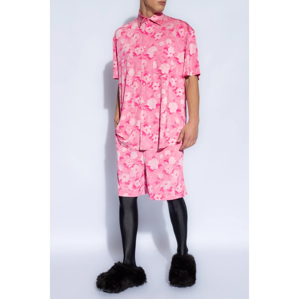 Vetements Shorts met bloemenmotief Pink Heren