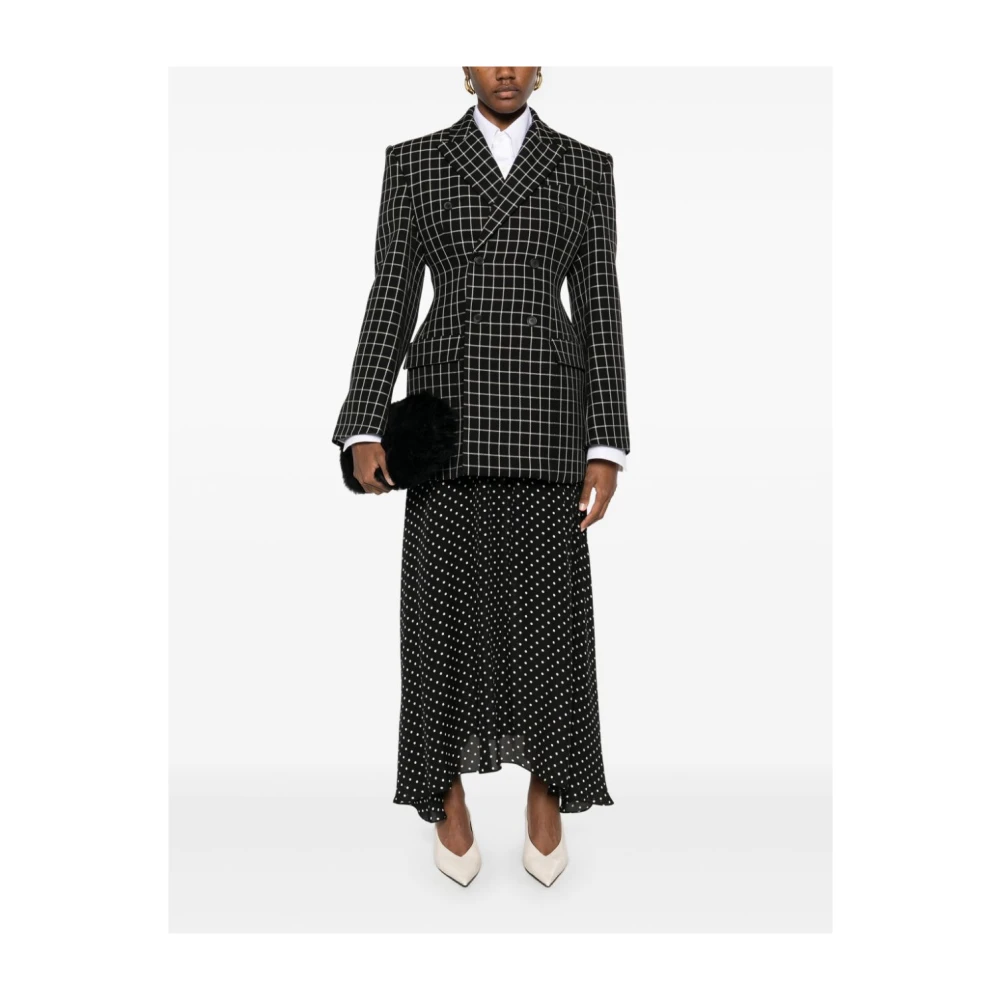 Wardrobe.nyc Gestippelde A-lijn rok Black Dames