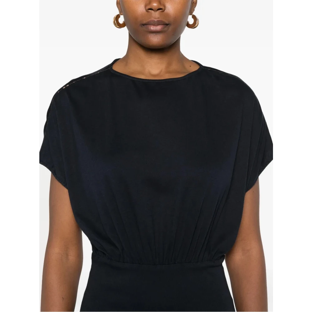 Fabiana Filippi Elegante Katoenmix Jurk Black Dames