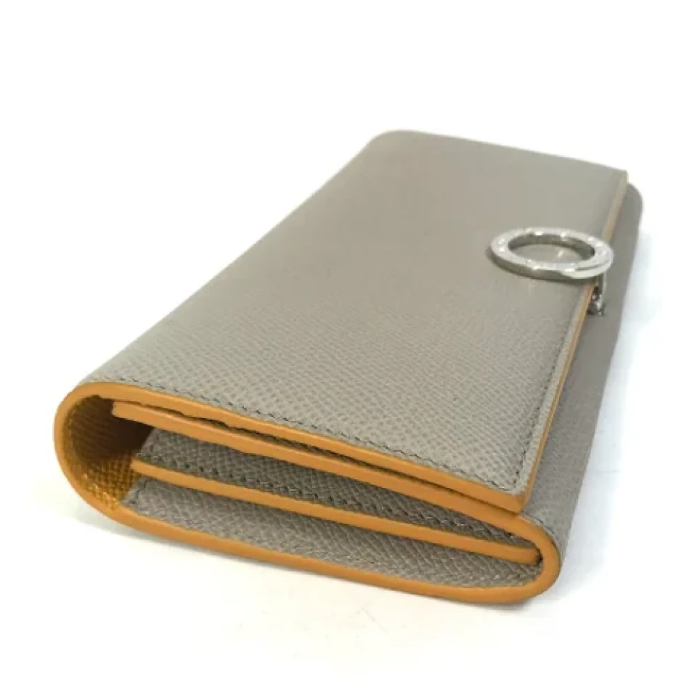 Bvlgari Vintage Pre-owned Leather wallets Gray Dames