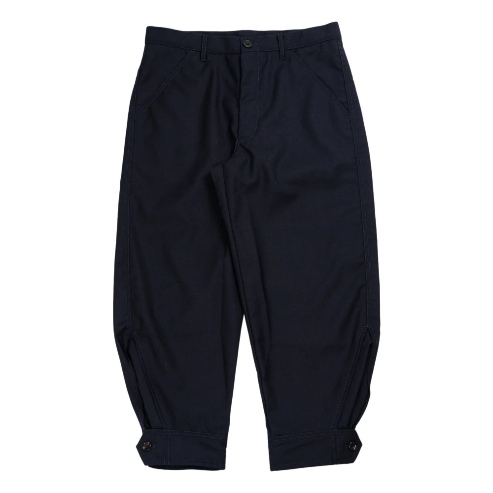 Comme des Garçons Wollen marineblauwe broek Fn-P002-W24Ny Blue Heren