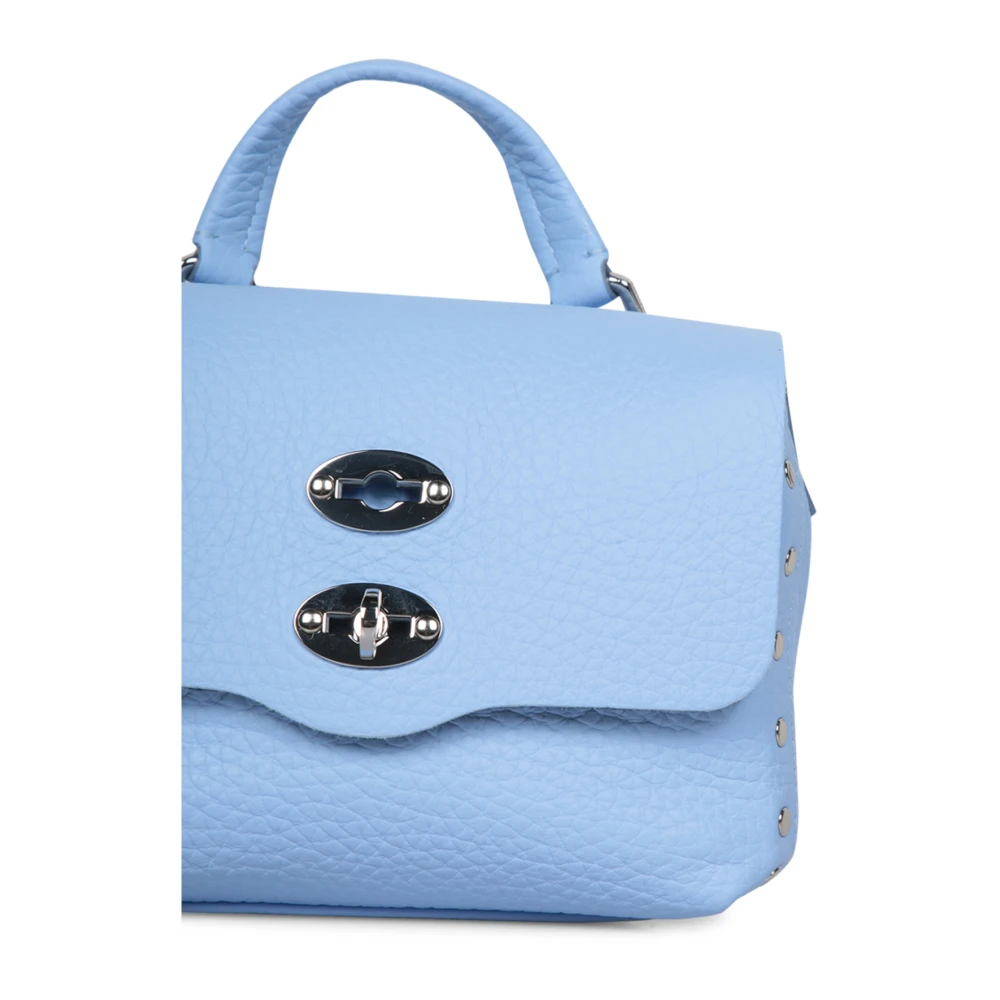 Zanellato Blauwe leren tas met verstelbare band Blue Dames
