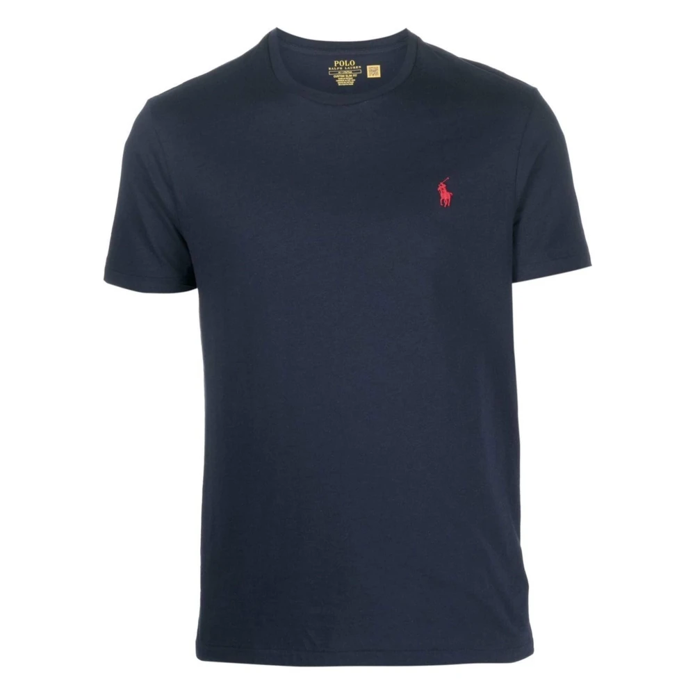 Ralph Lauren Broderad bomulls-T-shirt Blue, Herr