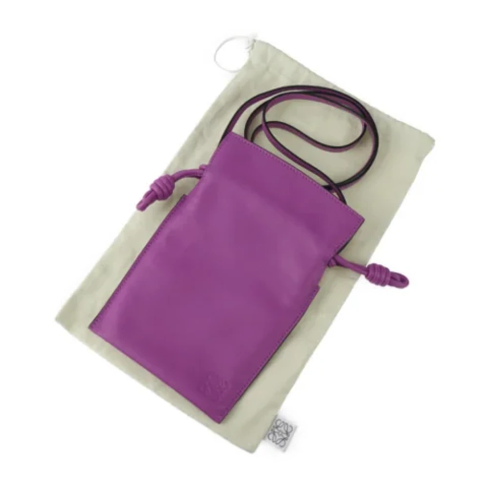 Loewe Pre-owned Leather crossbody-bags Purple Dames