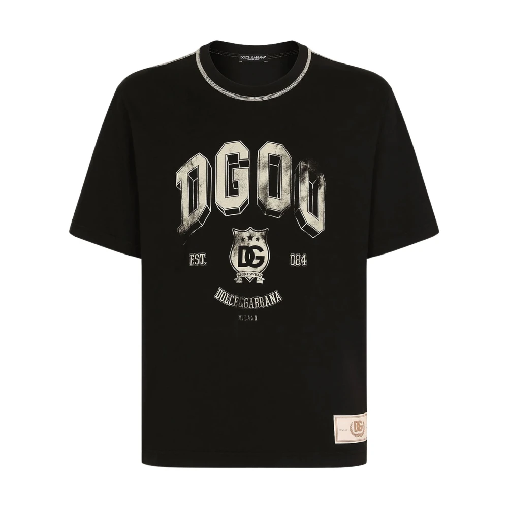 Dolce & Gabbana Zwarte T-shirts en Polos Jersy Regular Black Heren