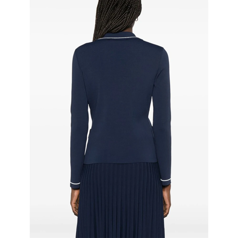 Ermanno Scervino Navy Blauw Gebreid Blazer Jasje Blue Dames