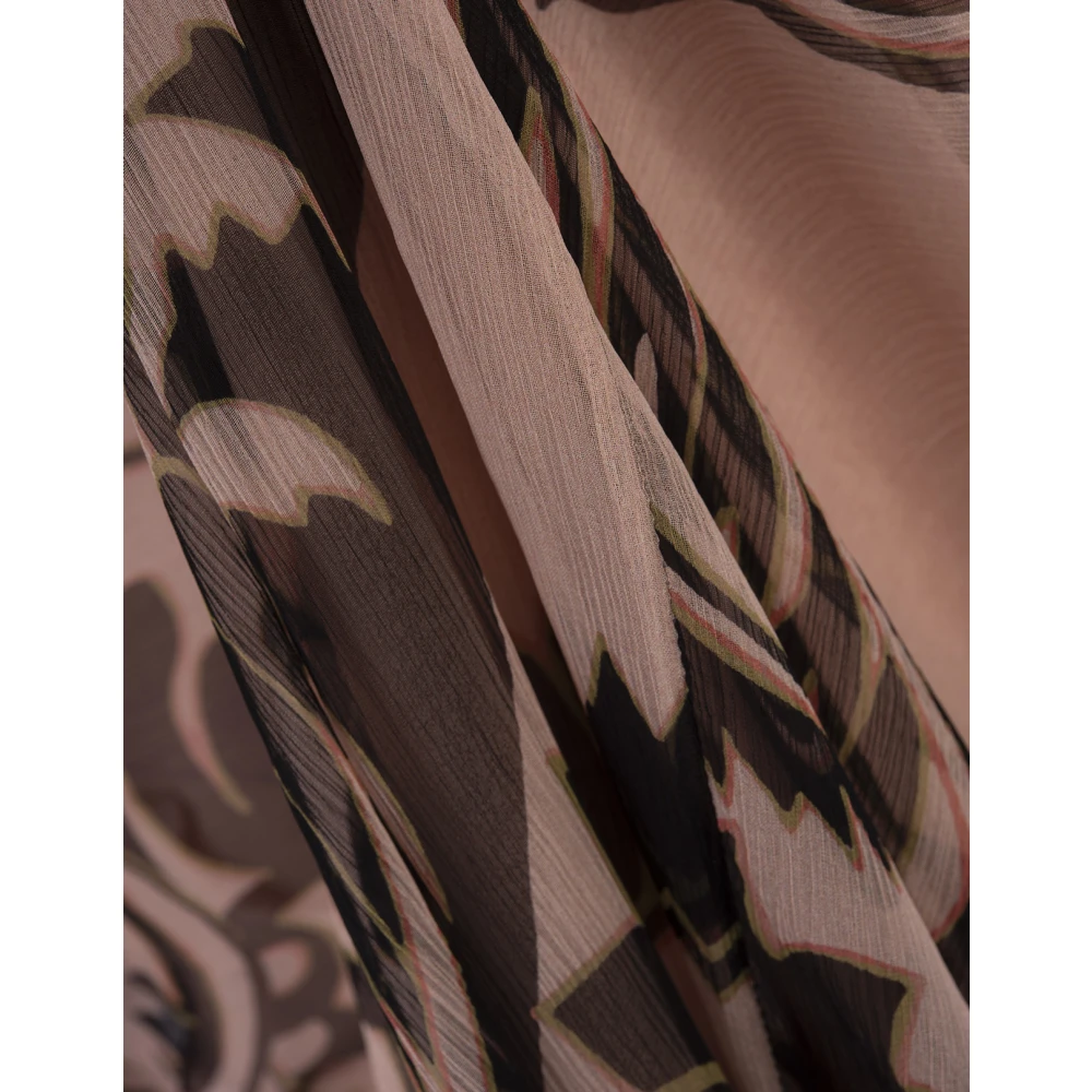 ETRO Roze Zijden Chiffon Maxi Jurk Multicolor Dames