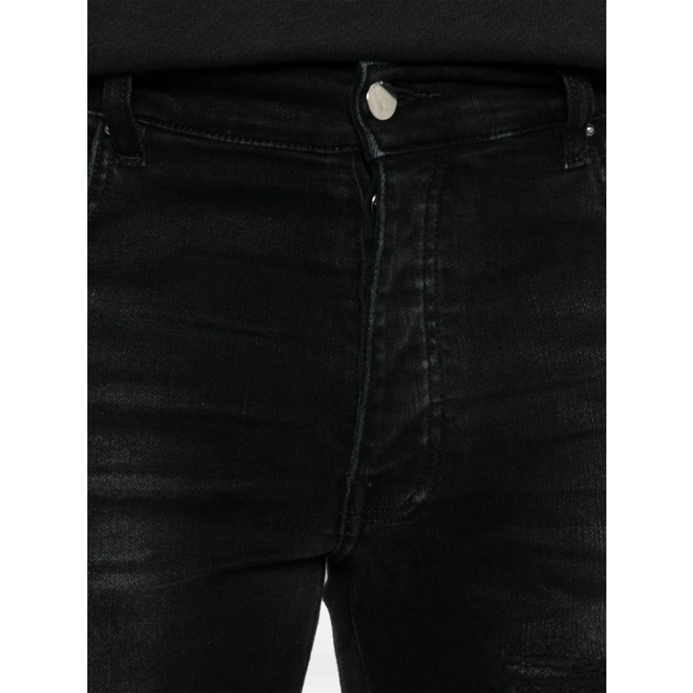 Amiri Zwarte Bandana Jacquard Skinny Jeans Black Heren