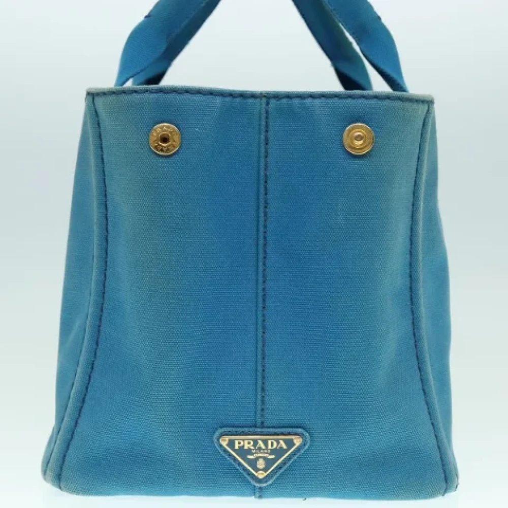 Prada Vintage Pre-owned Canvas handbags Blue Dames