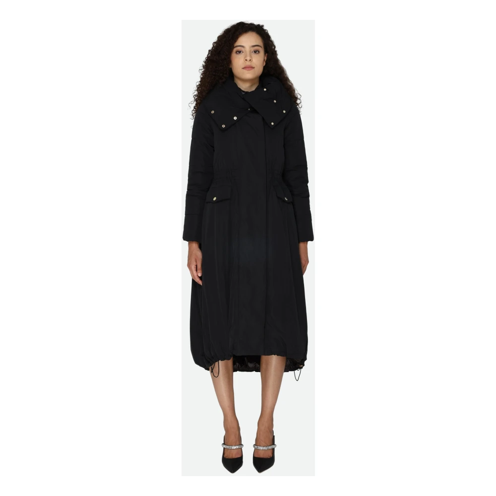 PATRIZIA PEPE Zwarte Puffer Ballon Jas Black Dames