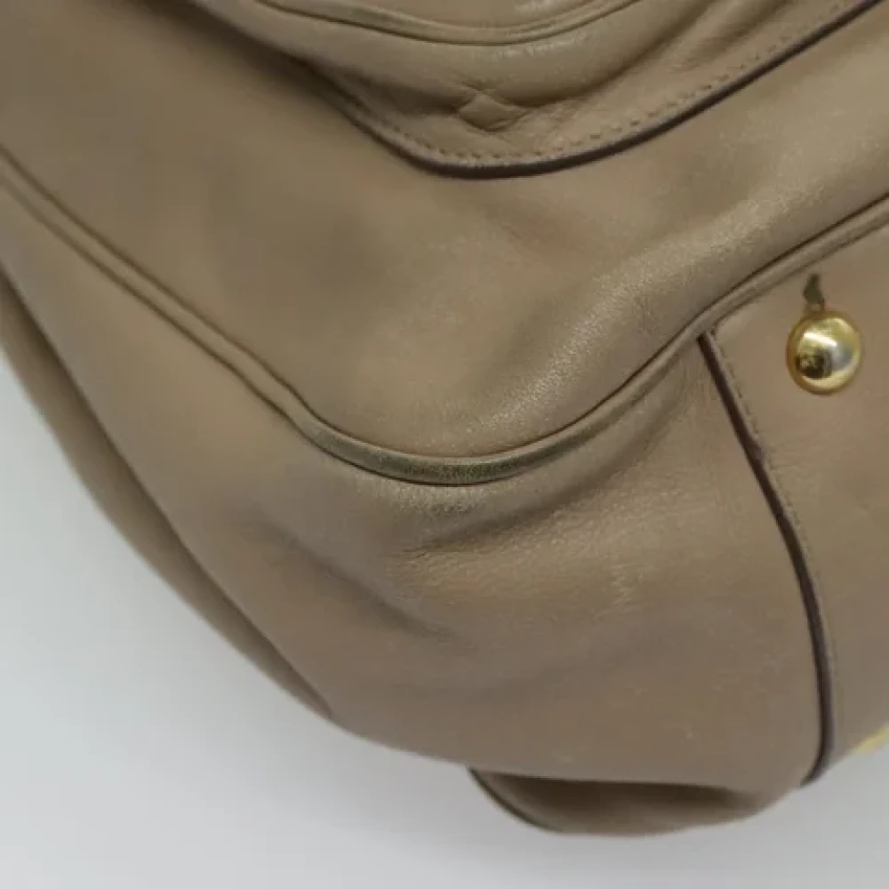Salvatore Ferragamo Pre-owned Leather handbags Beige Dames