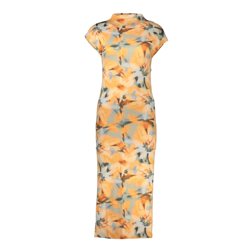 Desigual , Midi Dresses, Female, Orange, M, Martha Long Patterned Dress