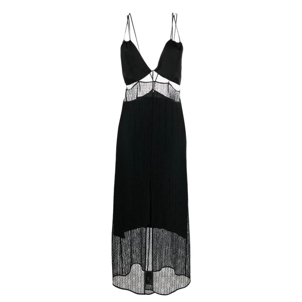 Givenchy 4G Motif Semi Sheer Maxi-jurk Black Dames