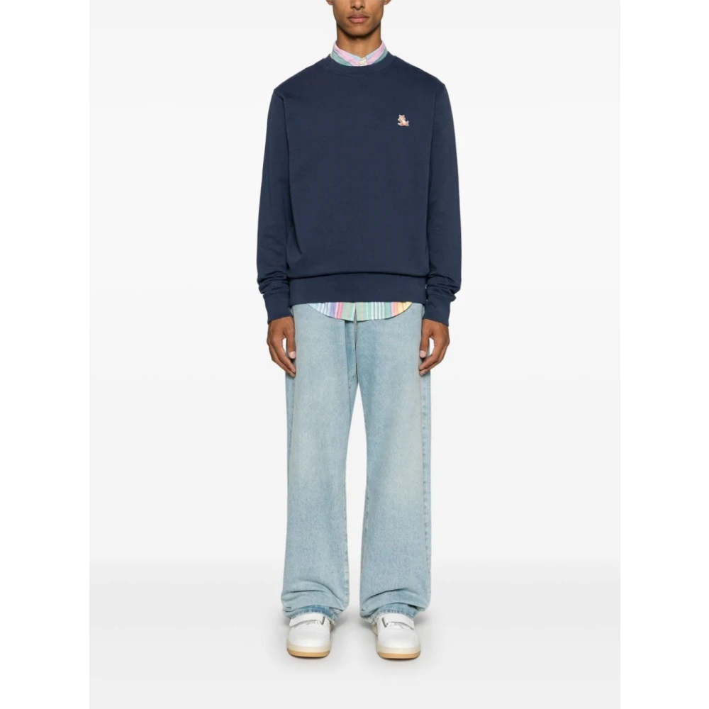 Maison Kitsuné Blauwe Sweatshirt Aw24 Herenmode Blue Heren