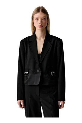 Satin-Trim Blazer