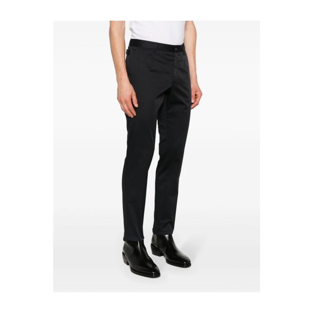 Dolce & Gabbana Mid-rise slim fit chino's middernachtblauw Black Heren