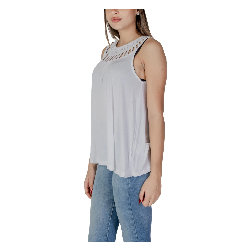 b.Young Lente Zomer Dames T-shirts en Canvas White Dames