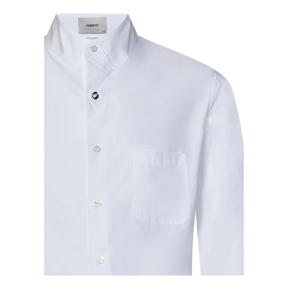 Coperni Witte Katoenen Overhemd met Logo Knoop White Heren