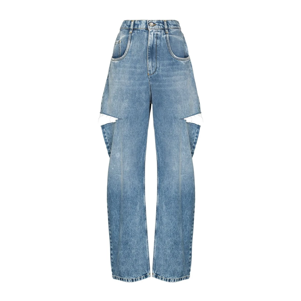 Maison Margiela Denim Jeans With Slash Details - Female - Straight Fit Jeans - Blue - S - Jeans