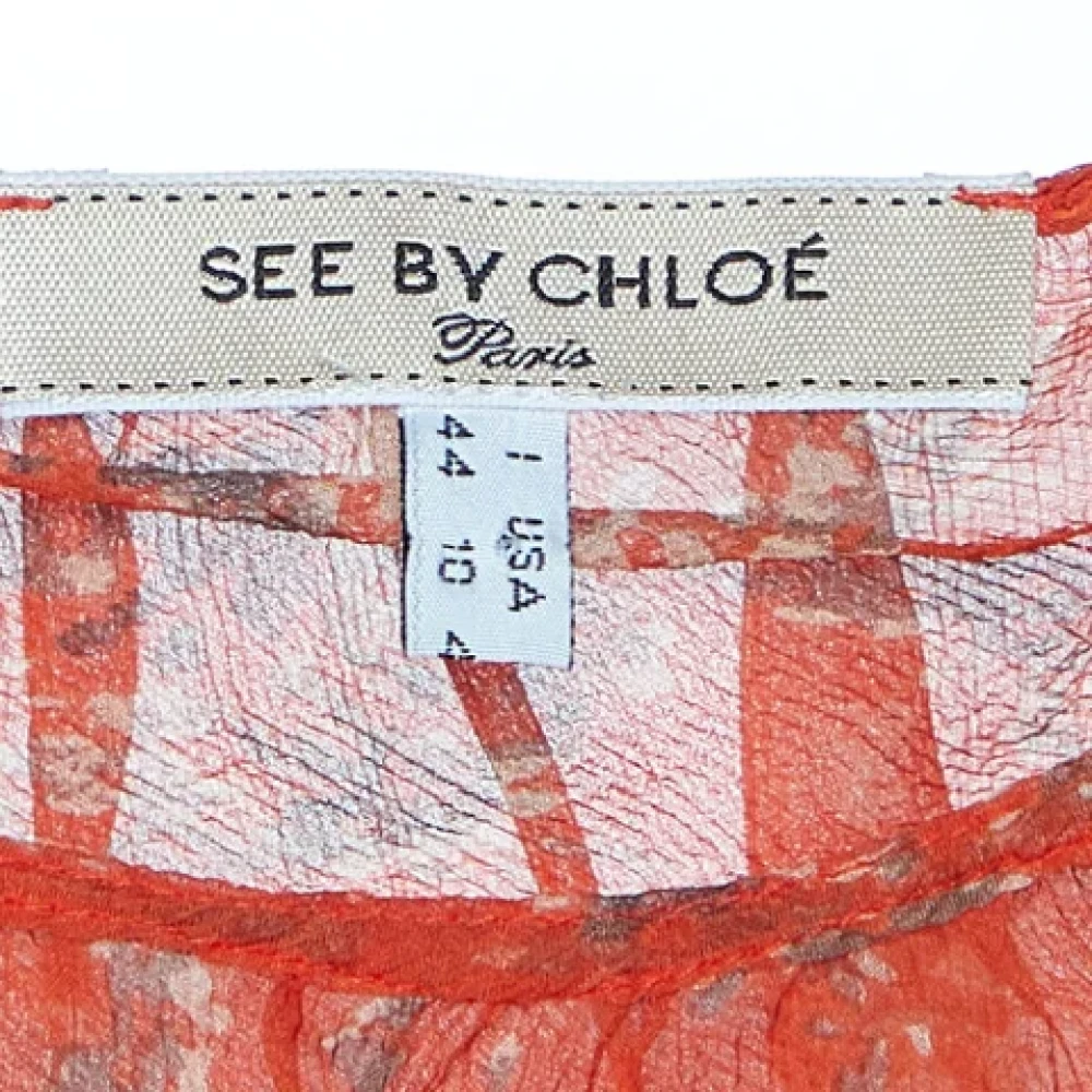 Chloé Pre-owned Silk tops Orange Dames