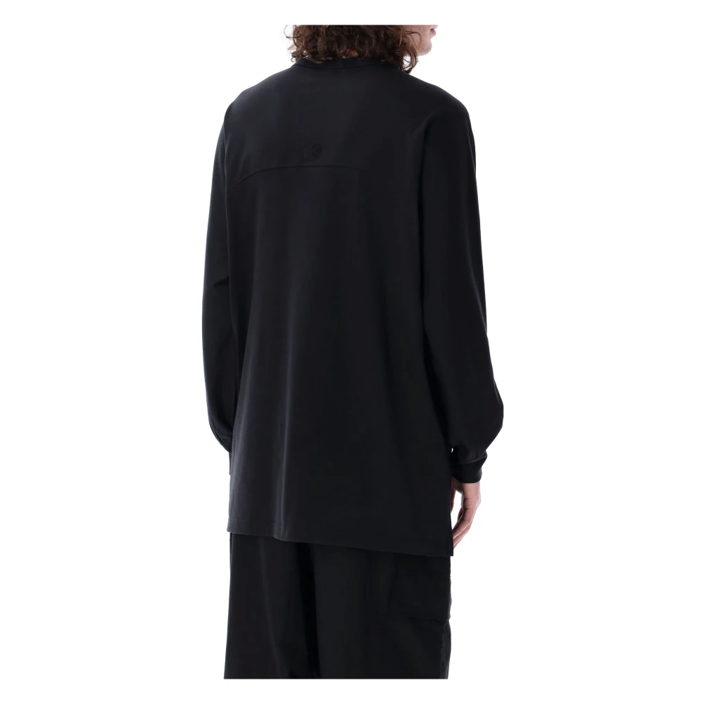 Y-3 Zwarte 3-Stripes Longsleeve T-shirt Black Heren