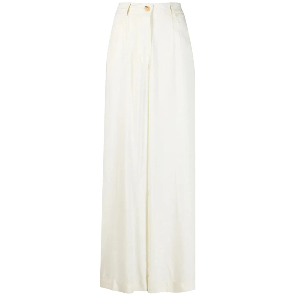 Forte Forte Women's Beige Casual Trousers In Viscose Silk