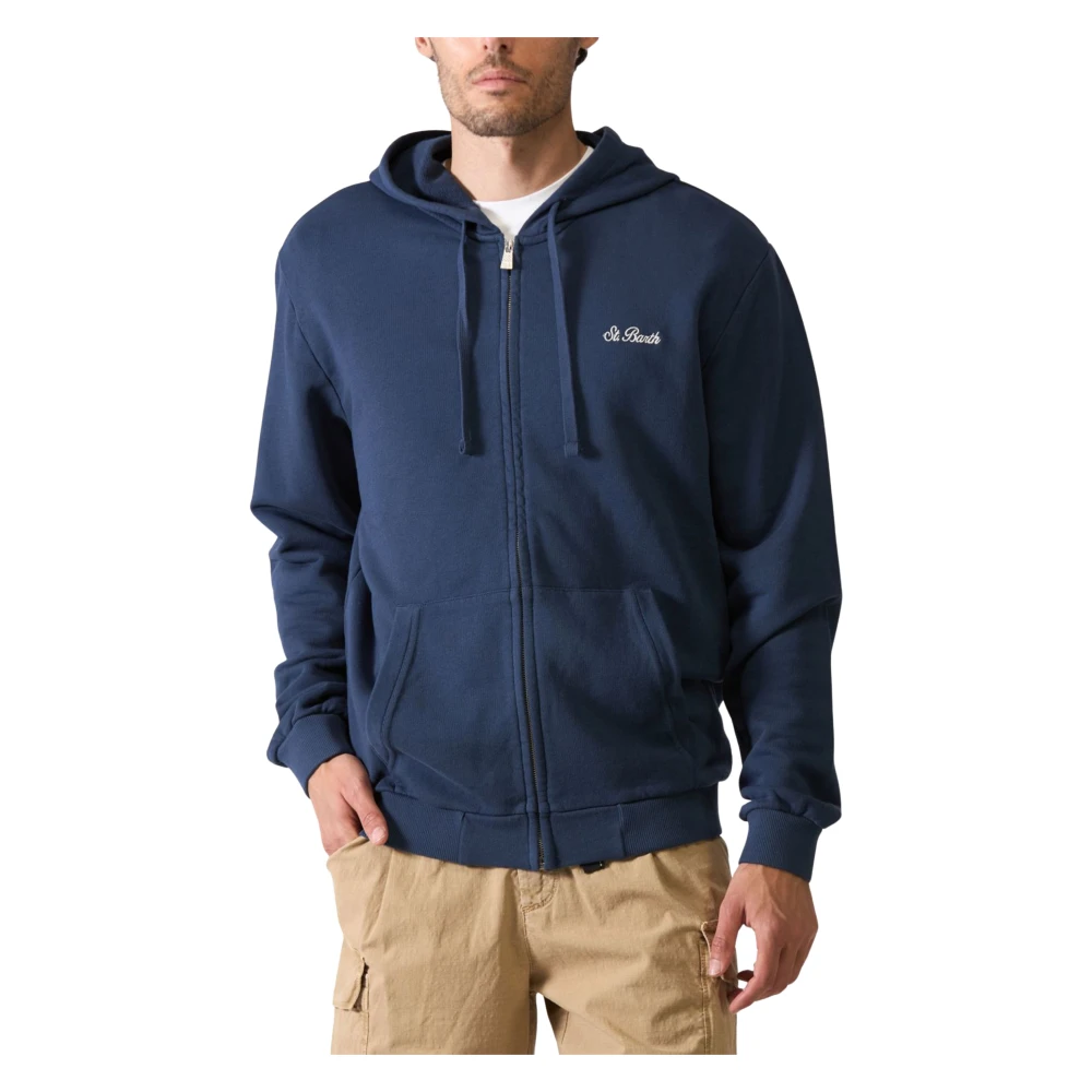 MC2 Saint Barth College Hoodie met Volledige Rits Blue Heren