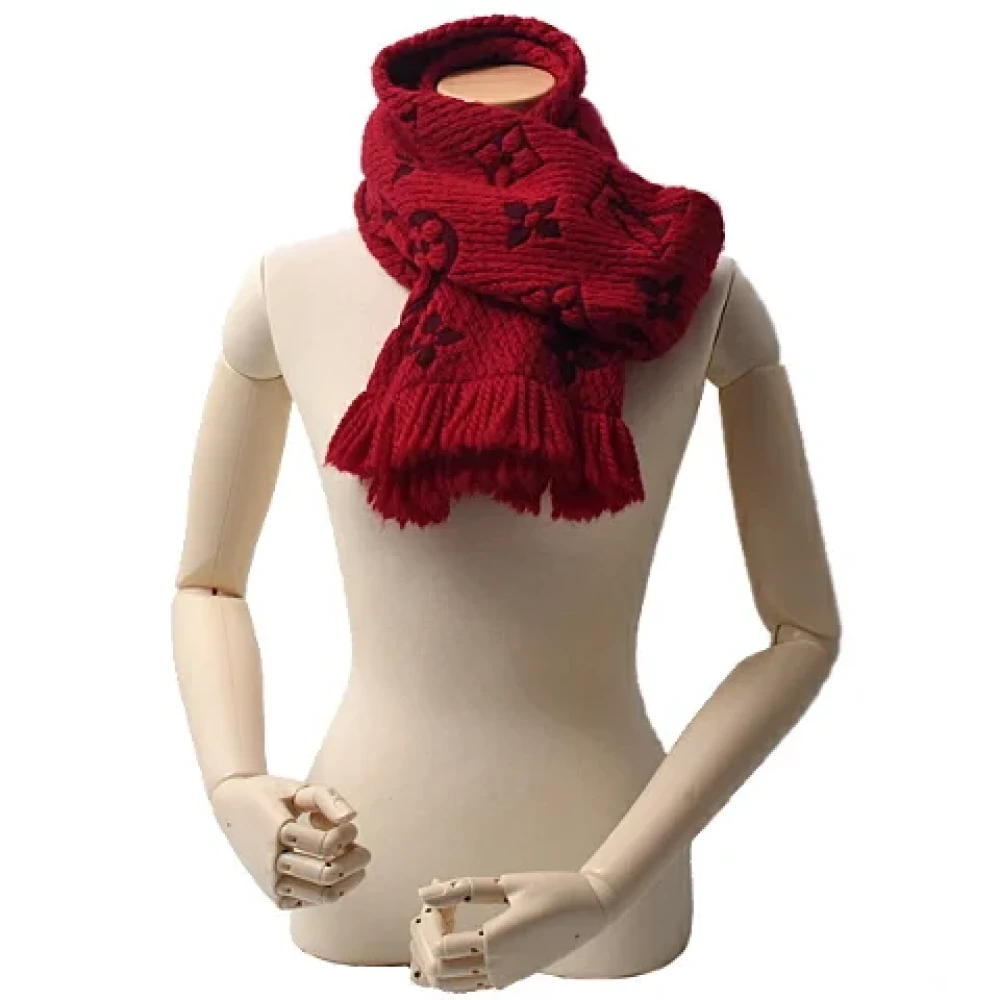 Louis Vuitton Vintage Pre-owned Canvas scarves Red Dames