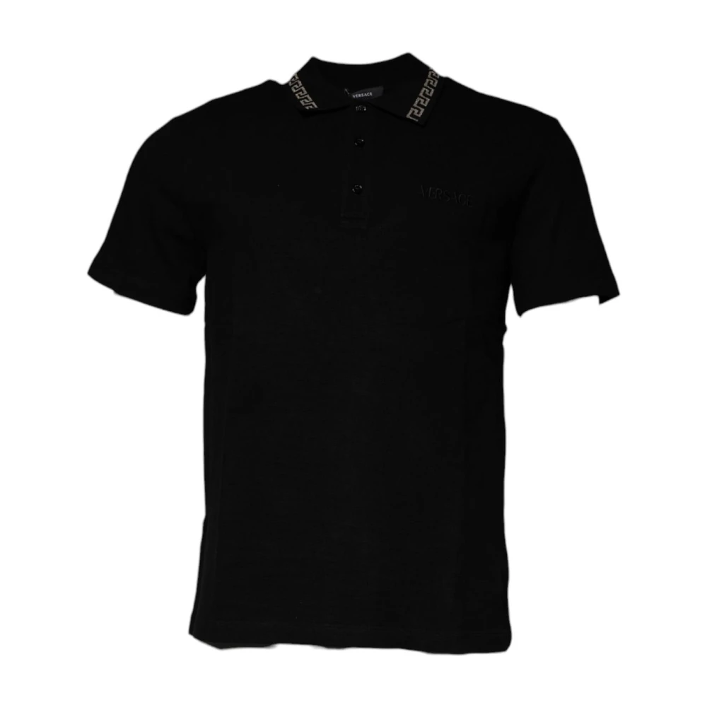 Versace Men's Black Greca Polo Shirt - Polo Shirts - Xl- Tops
