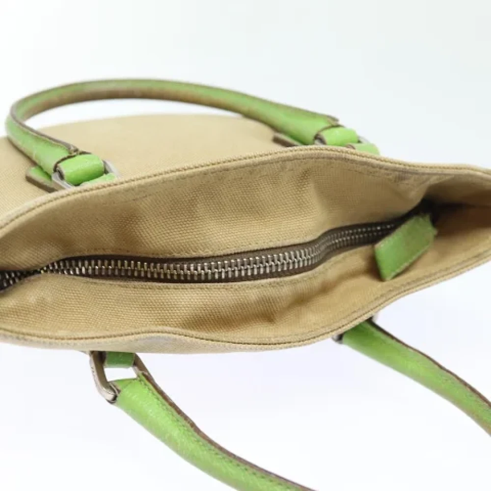 Prada Vintage Pre-owned Canvas handbags Beige Dames