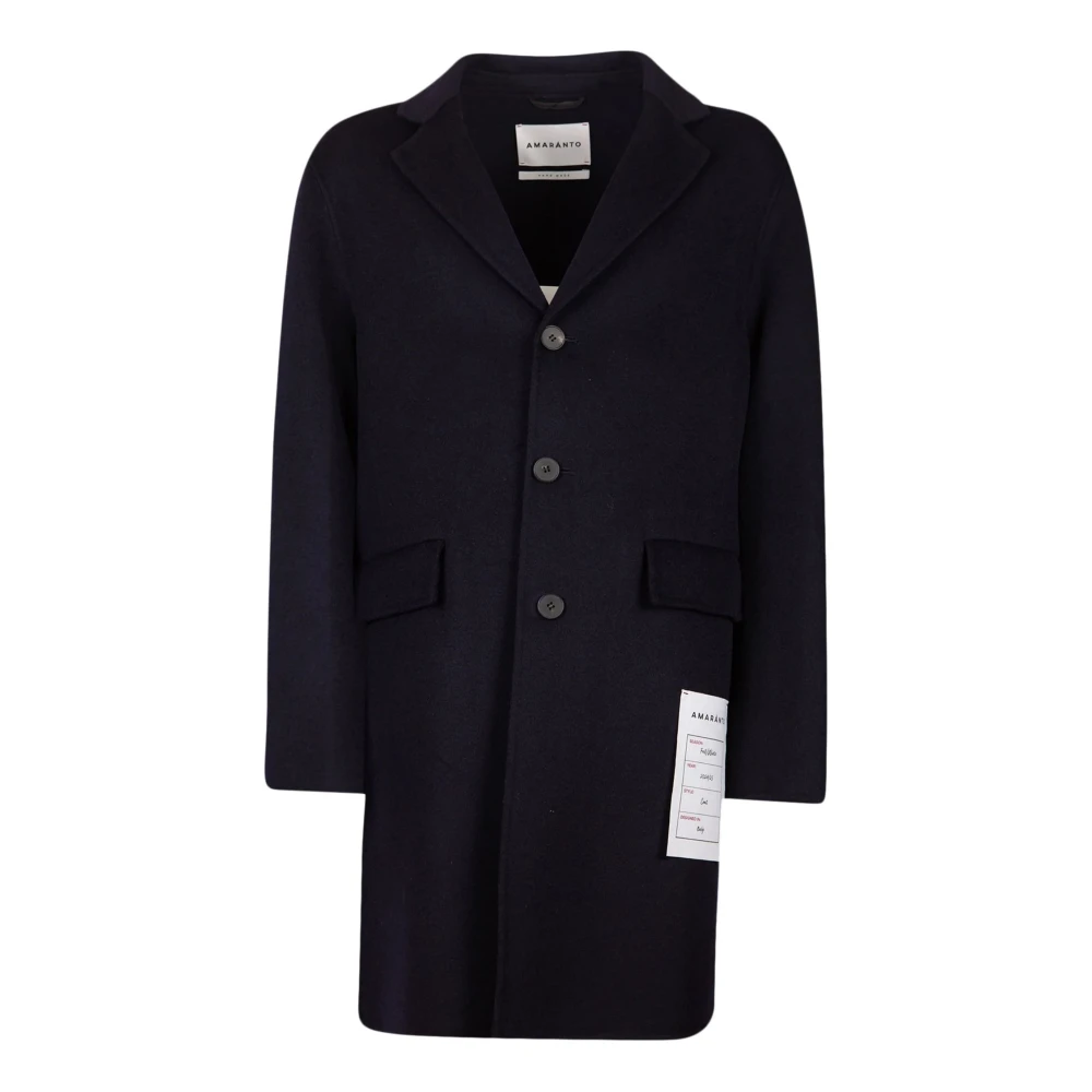 Amaránto Blauwe Wollen Kasjmierjas Oversized Fit Blue Heren