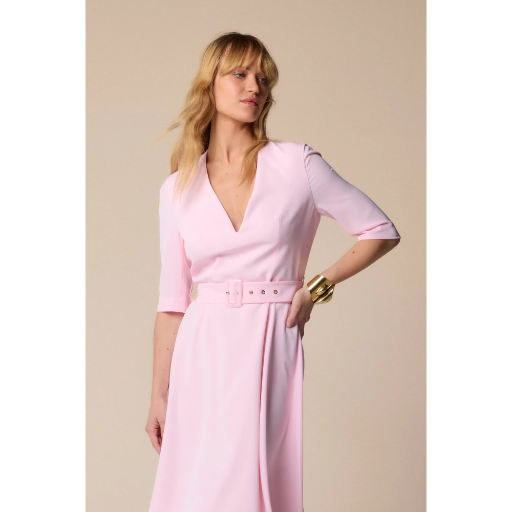 Kocca Elegante Midi Jurken voor Vrouwen Pink Dames