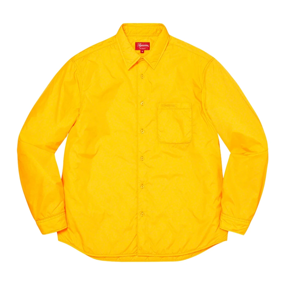 Supreme Beperkte Oplage Nylon Gevulde Shirt Geel Yellow Heren