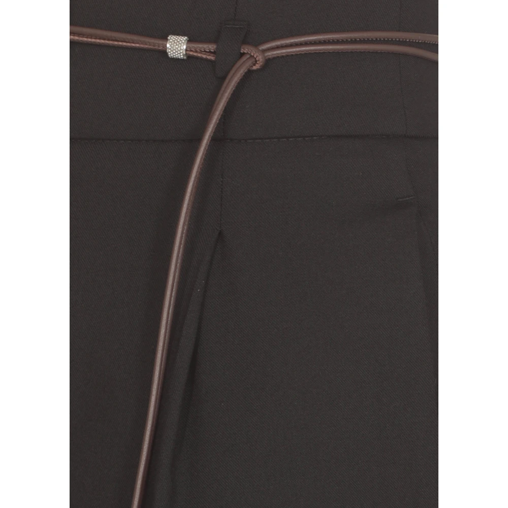 PESERICO Zwarte wollen broek met ritssluiting Black Dames
