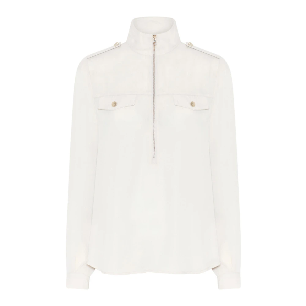 Bruuns Bazaar Blouse met Utility-look White Dames